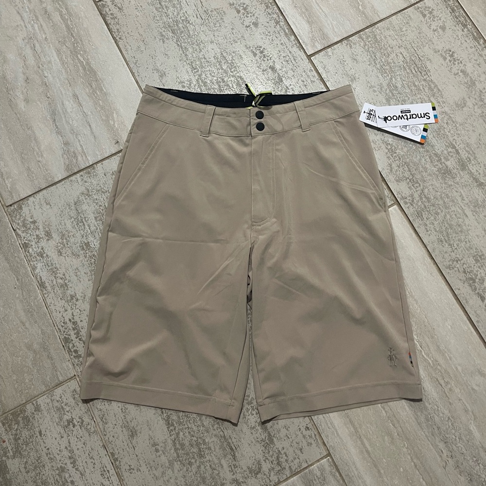 Smartwool Men's Beige Flat Front Shorts